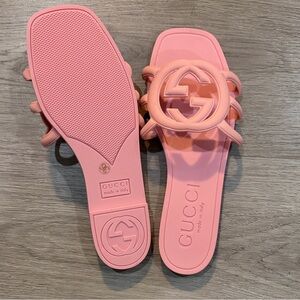 Pink slide sandals